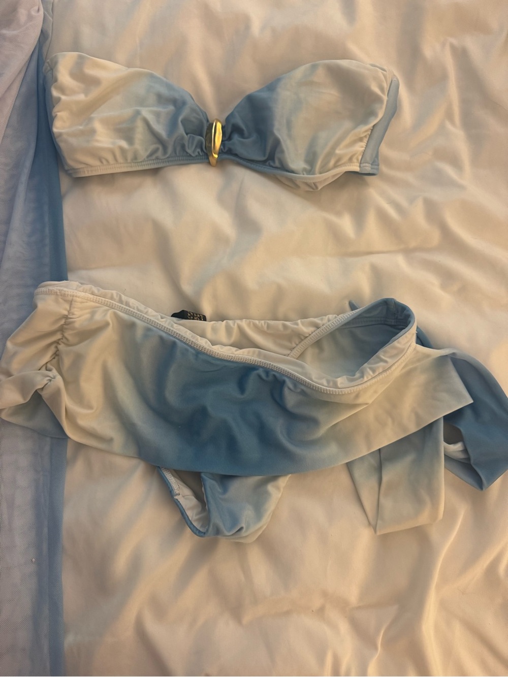 Vix Light Blue Ombre Bandeau Bikini with Sheer Sarong - Picture 3 of 3